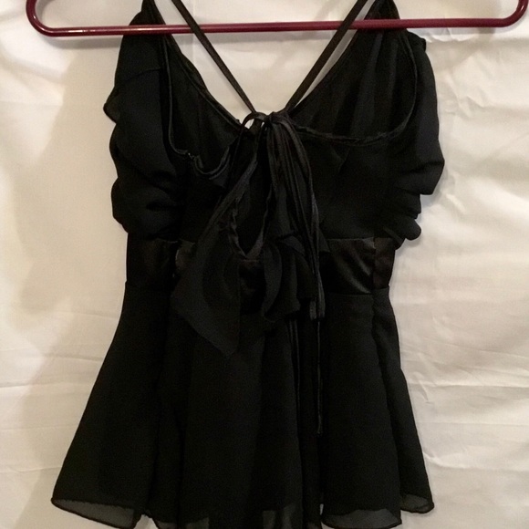 Ali & Kris Black Ruffle Tank Crop Top - Picture 3 of 4